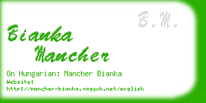 bianka mancher business card